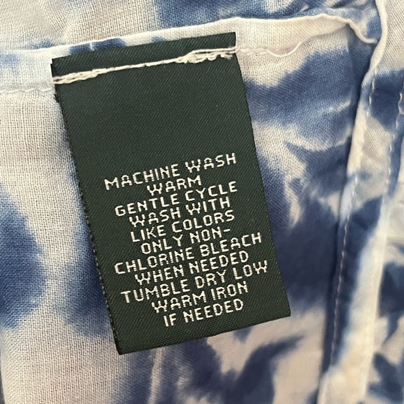 Lauren Ralph Lauren Floral Blue Ruffle Women's Top - Picture 4 of 5